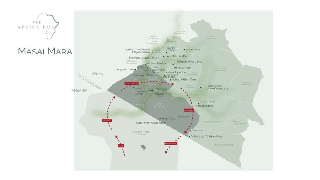 Map of Masai-Mara tribe in Kenya